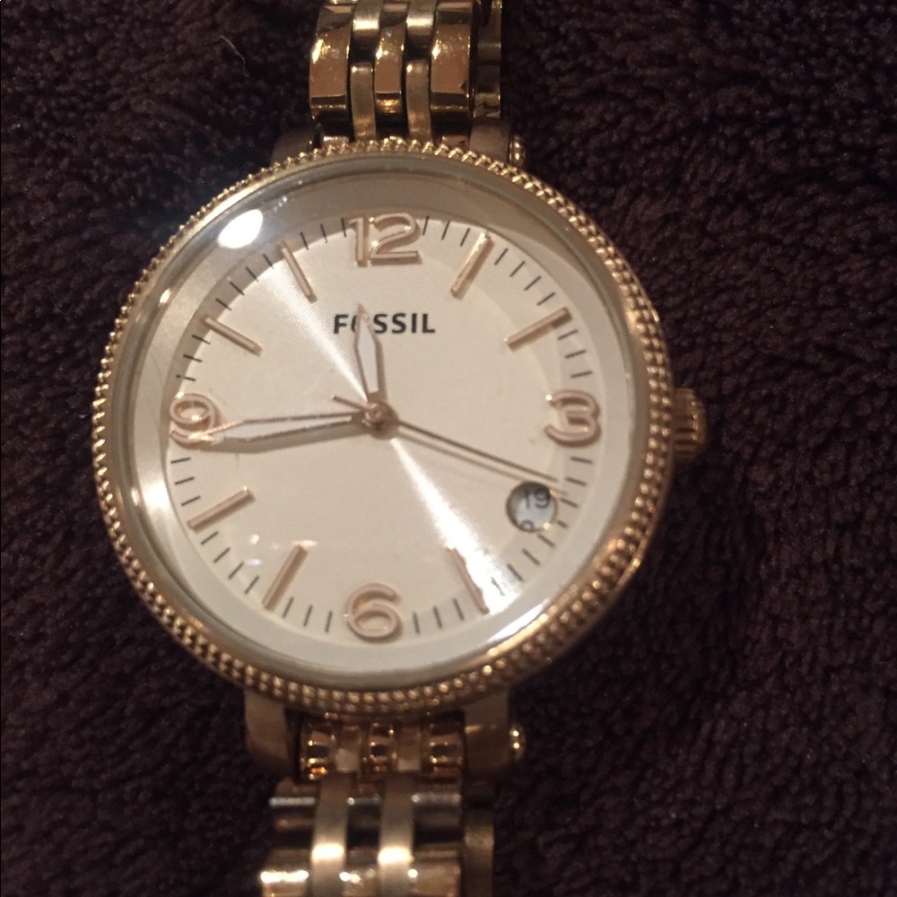 Gold Fossil Watch - image 3